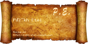 Pákh Etel névjegykártya